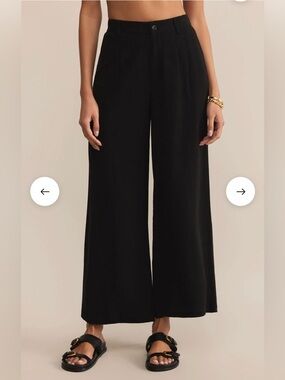 Z Supply Vista Pants Black Wide-Leg High Rise